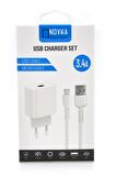 Micro & USB Girişli 3.4 A Şarj Cihazı 1 Metre Kablo + Adaptör Takım Samsung Huawei Modellerle Uyumlu