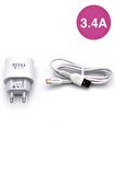 Type-C & USB Girişli 3.4 A Şarj Cihazı 1 Metre Kablo + Adaptör Samsung Oppo Xiaomi Modellerle Uyumlu