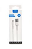 Micro & USB 3.4 A Şarj ve Data Kablosu 1 Metre Beyaz Samsung Huawei Modellerle Uyumlu