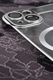 iPhone 13 Uyumlu Gümüş Gri Silver Renkli İnce Kenarlı Şeffaf Sert Kapak Kılıf