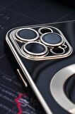 iPhone 12 Pro Uyumlu MagSafe Özellikli Lens Korumalı Renkli Kılıf Siyah