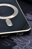 iPhone 12 Pro Uyumlu MagSafe Özellikli Lens Korumalı Renkli Kılıf Siyah