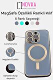 iPhone 14 Uyumlu MagSafe Özellikli Lens Korumalı Renkli Kılıf Siyah
