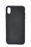 iPhone XS Max Uyumlu Düz Renk Esnek Yumuşak Silikon Kılıf  Rubber Siyah