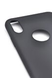 iPhone X Uyumlu Düz Renk Esnek Yumuşak Silikon Kılıf  Rubber Siyah