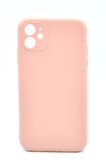 iPhone 11 Uyumlu Düz Renk Esnek Yumuşak Silikon Kılıf  Rubber Pembe
