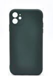iPhone 11 Uyumlu Düz Renk Esnek Yumuşak Silikon Kılıf  Rubber Siyah
