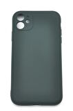 iPhone 11 Uyumlu Düz Renk Esnek Yumuşak Silikon Kılıf  Rubber Siyah