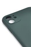 iPhone 11 Uyumlu Düz Renk Esnek Yumuşak Silikon Kılıf  Rubber Siyah