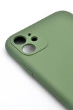 iPhone 11 Uyumlu Düz Renk Esnek Yumuşak Silikon Kılıf  Rubber Yeşil