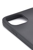 iPhone 12 Pro Max Uyumlu Düz Renk Esnek Yumuşak Silikon Kılıf  Rubber Siyah