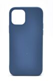 iPhone 12 Pro Uyumlu Düz Renk Esnek Yumuşak Silikon Kılıf  Rubber İndigo Mavi
