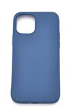 iPhone 12 Pro Uyumlu Düz Renk Esnek Yumuşak Silikon Kılıf  Rubber İndigo Mavi