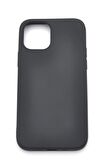iPhone 12 Pro Uyumlu Düz Renk Esnek Yumuşak Silikon Kılıf  Rubber Siyah