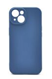 iPhone 13 Uyumlu Düz Renk Esnek Yumuşak Silikon Kılıf  Rubber İndigo Mavi