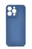 iPhone 15 Pro Max Uyumlu Düz Renk Esnek Yumuşak Silikon Kılıf  Rubber İndigo Mavi