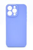 iPhone 15 Pro Max Uyumlu Düz Renk Esnek Yumuşak Silikon Kılıf  Rubber Açık Mor
