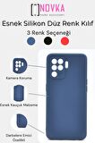 Oppo Reno 5 Lite Uyumlu Düz Renk Esnek Yumuşak Silikon Kılıf  Rubber İndigo Mavi