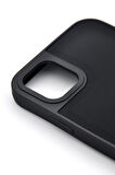 iPhone 11 Uyumlu Deri Görünümlü Sert Kapak Kılıf Siyah