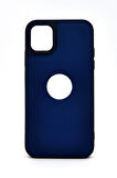 iPhone 13 Pro Uyumlu Deri Görünümlü Sert Kapak Kılıf Lacivert