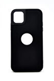 iPhone 13 Pro Uyumlu Deri Görünümlü Sert Kapak Kılıf Siyah