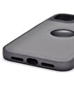 iPhone 15 Uyumlu Deri Görünümlü Sert Kapak Kılıf Gri