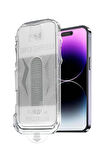 iPhone 12 Pro Uyumlu Tam Kaplayan Siyah Çerçeveli Magic Ekran Koruyucu Cam Kolay Uygulama Aparatlı