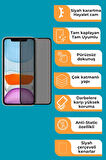 iPhone XS Uyumlu Tam Kaplayan Hayalet Cam Siyah Karartma Ekran Koruyucu Cam Anti-Static Özellikli Siyah Çerçeveli