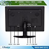 10.1" Büyük Ekranlı HDMI - VGA - BNC - AV - USB Girişli Monitör