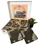 Çift Kişilik Saten Nevresim Takımı Loren Kahve