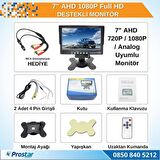7" AHD 1080P Full HD iki kamera girişli Monitör