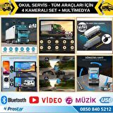 Okul Servisleri için 10.36" Dokunmatik Ekranlı 4 Kameralı Kayıtlı Video Müzik Telefon Ekran Yansıtma