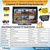 Mibzer için 6 Kameralı 10 inç Altıya Bölen Ekrandan Kayıtlı 256 GB SD Kart Destekli Monitör