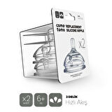 Comotomo Silikon 2'Li Biberon Emziği Hızlı Akış 6+ Ay