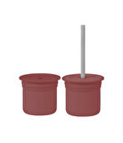 Pipetli Silikon Bardak Seti Velvet Rose / Powder Grey