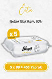 Nessiworld Sleepy Ekstra Islak Havlu Mendil 5x90 450 Yaprak