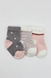 Bistyle 3'Lü Penye Kız Soket Çorap BS10112 Gri