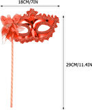 Kırmızı Işıltılı Tutmalı Fotoğraf Çekimi Maskesi 18x29 cm