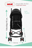 Moje Simple Pratik Baston Bebek Arabası Gri