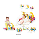 BIB6016- Vardem Piyanolu Bebek Yürüteci ve Tavşan Desenli Kırmızı Oyun Halısı 2 in 1