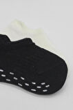 Bistyle 2'Li Sneakers Kaymaz Basic Penye Çorap BS20103 Siyah Ekru