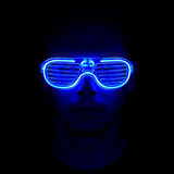 Nessiworld Mavi Led Işıklı Parti Gözlüğü - Neon Glow Şerit Gözlük 3 Modlu