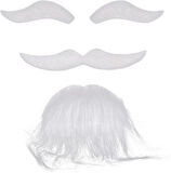 Nessiworld Beyaz Renk Kendinden Yapışkanlı Takma Sakal Bıyık ve Kaş Seti