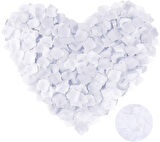 Beyaz Renk Gül Yaprağı Şekilli Konfeti 10 Paket 1000 Adet