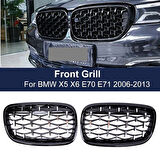 Bmw X5 E70 diamond ön panjur ızgara 2006-2013 arası pianoblack