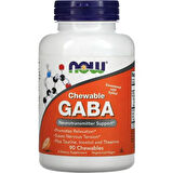 NOW Foods, Chewable GABA+TAURİNE+THEANİNE+İNOSİTOL 700 Mg Natural Orange Flavor, 90 Chewables