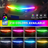 App Kontrollü Kaput Ledi Animasyonlu RGB Kayar Led -  150cm