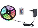 RGB LED Kumandalı İç / Dış Mekan 5 Metre Silikonlu Şerit Led