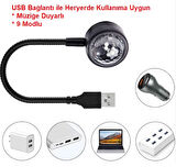 Mini Disco Led USB 18cm 9 Modlu Müziğe Duyarlı