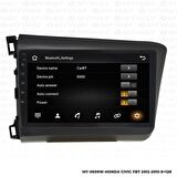 Araç Multimedya Honda Civic Fb7 Android 12 Carplay 4Gb Ram + 64Gb Hdd Navigasyon Ekran MYW